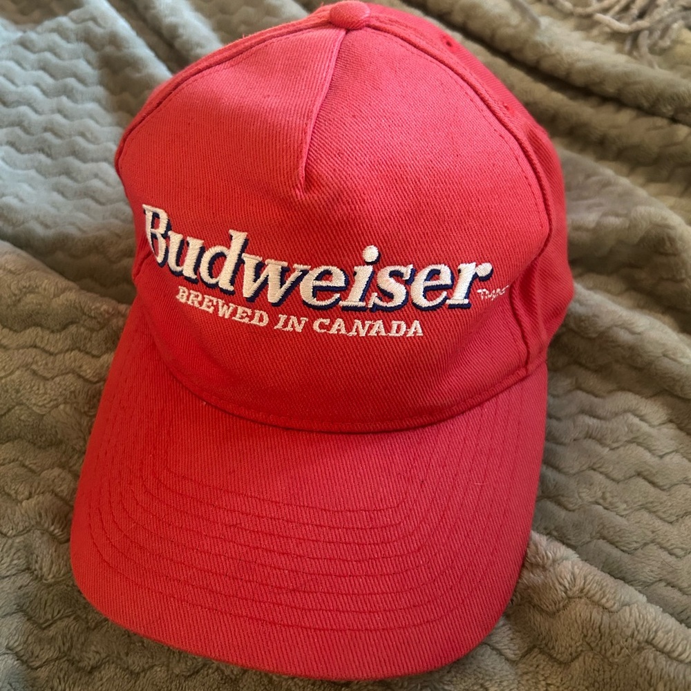 Vintage Budweiser Red Cap with Adjustable Strap